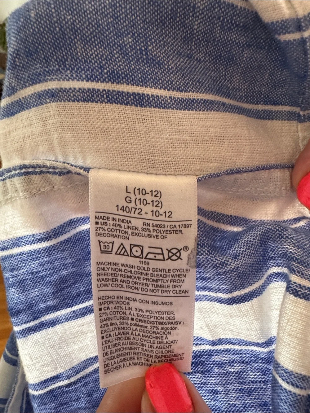 Old Navy Disney Blue and White Striped Short-Sleeve Button-Down Shirt